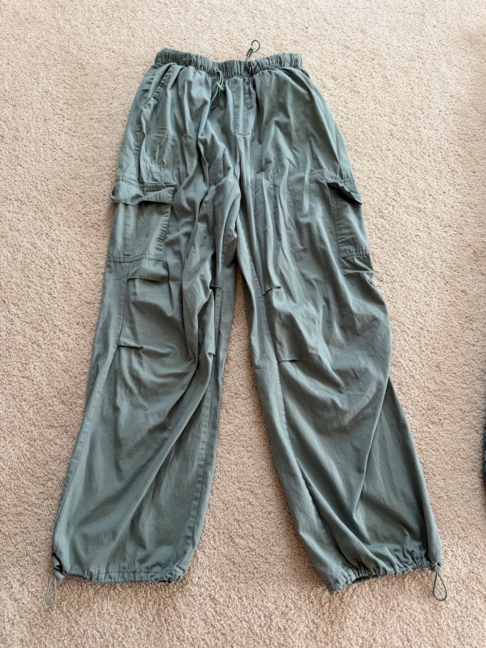 Better together, women’s, Olive Green Cargo Pants with Elastic Drawstring Waist
